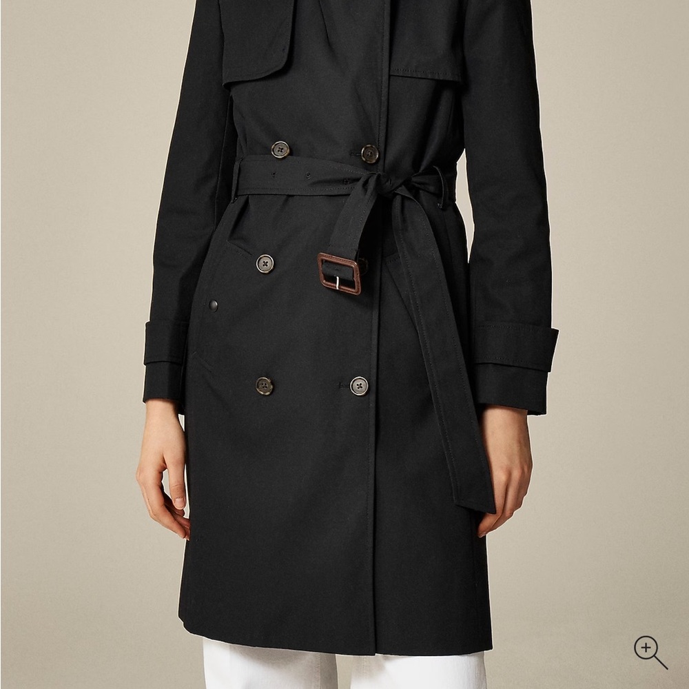 J. Crew Black Belted Trench Coat (Icon trench coat)
